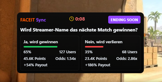 FACEIT Overlay: Real-time statistics and Twitch predictions for your stream – Preview 2